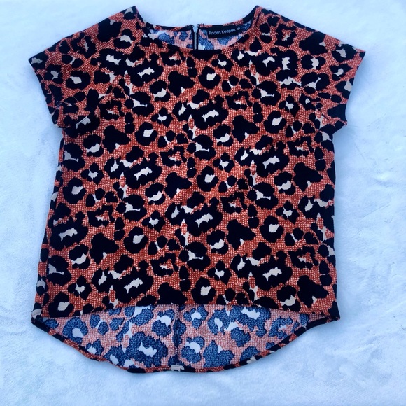 Finders Keepers Tops - Leopard Print Shirt Rust Zipper Top Sz. Small officecore